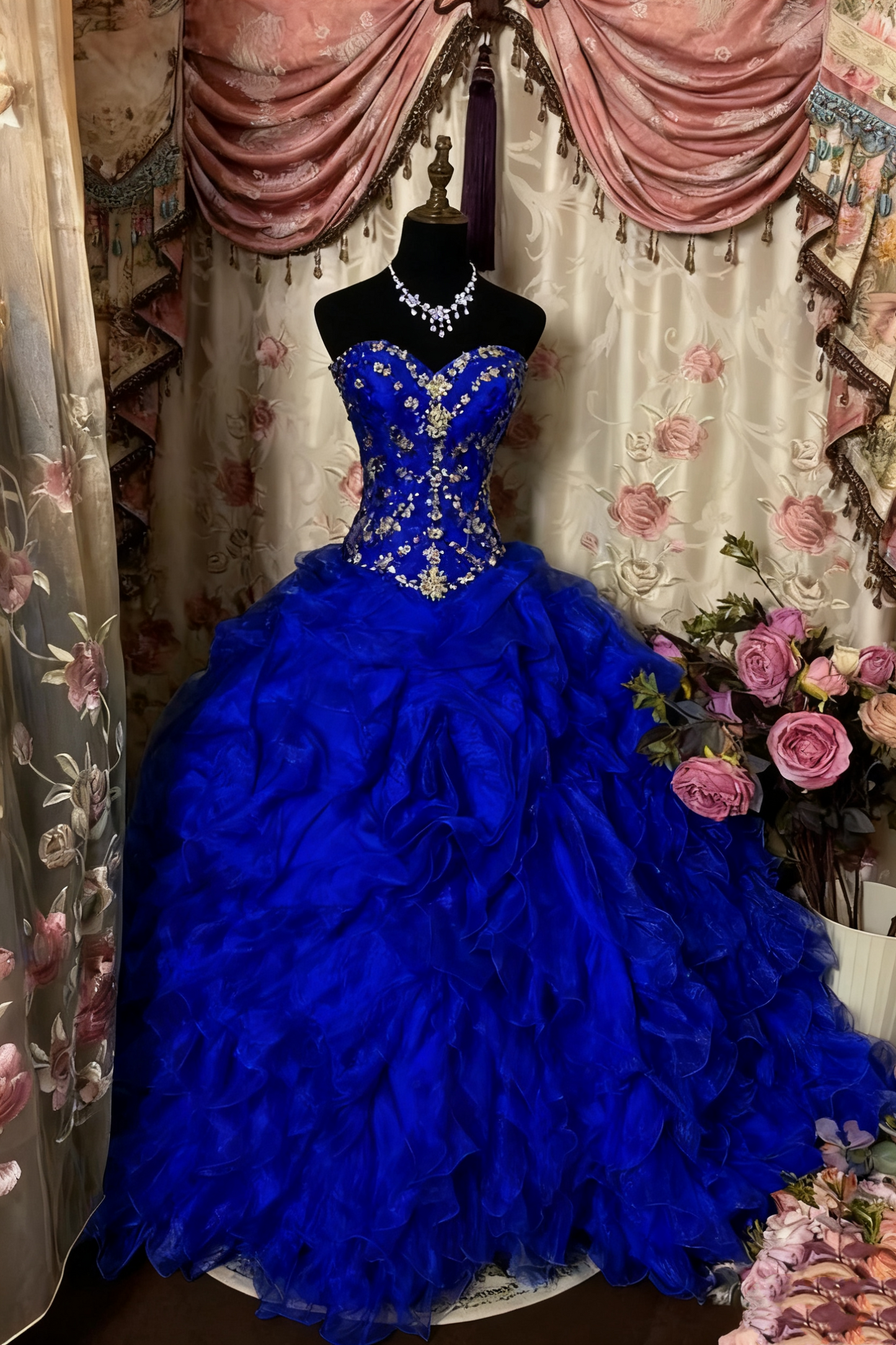 Robe de bal vintage longue sans bretelles, coupe trapèze, fg8042