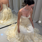 Gelbes A-Linien-Abendkleid mit herzförmigem Ausschnitt und Applikationen, lang, fg8222