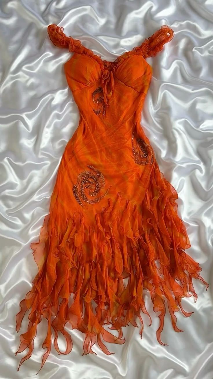 Classy Orange Long Prom Dress 21st Birthday Outfit Evening Gowns fg8242