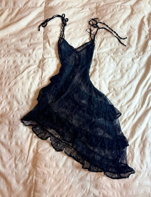 Sexy Lace Prom Dress Ruffled Formal Evening Dress  fg8266