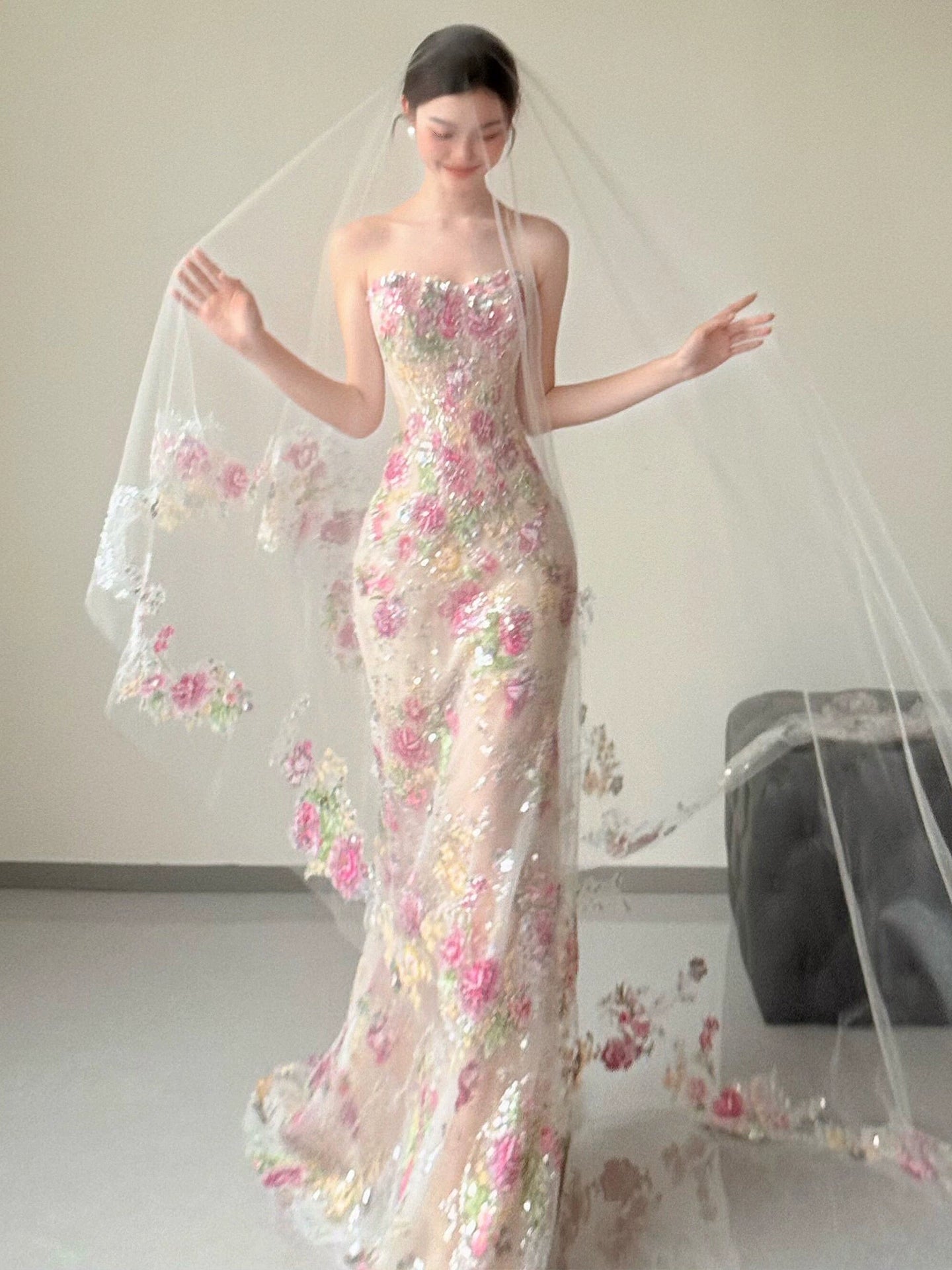 Sweetheart Mermaid Bead Flora Wedding Dress Sexy Evening Dress Prom Dress  fg8280