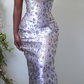 Purple Floral Sheath Beaded Prom Dresses Appliques Party Dress fg8285