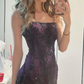 Purple Sheath Beaded  Prom Dresses Long Slim Evening Party Dress fg8287