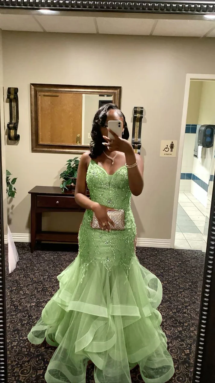 Robe de soirée longue sirène colorée à paillettes, tenue de remise de diplôme fg8362
