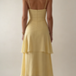 Gelbes, modisches, langes Ballkleid, Abend- und Partykleider fg7739