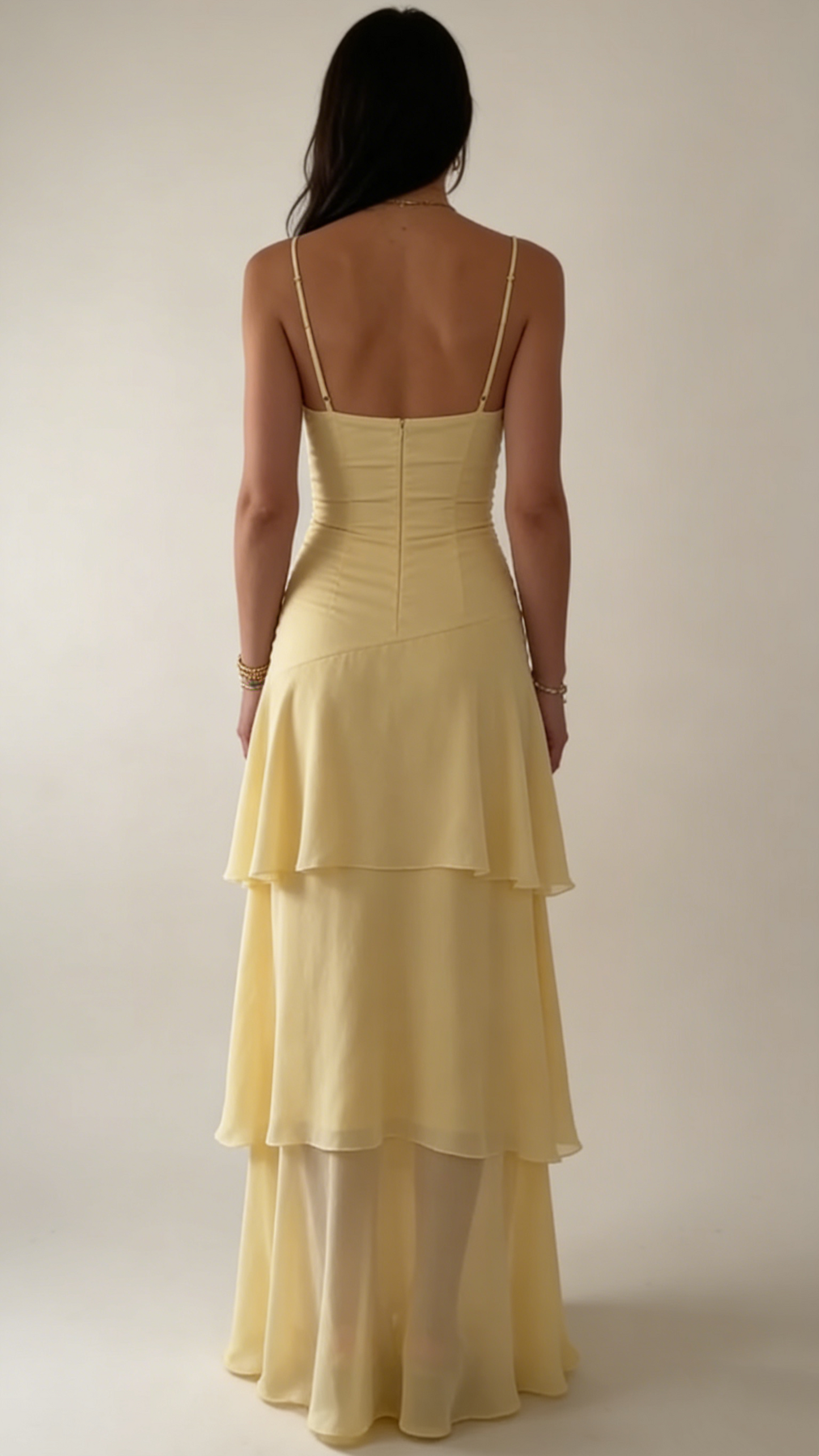 Gelbes, modisches, langes Ballkleid, Abend- und Partykleider fg7739