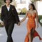 Orange prom dress Evening Gown Long Prom Dresses      fg3207