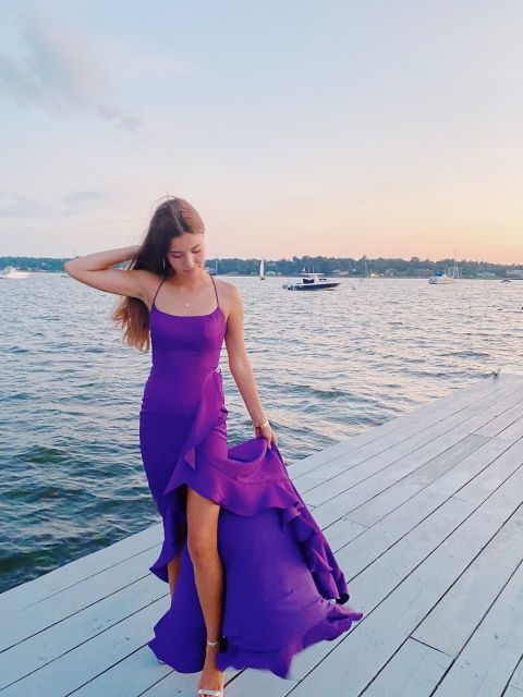 Charming Prom Dress Purple Evening Dress   fg2734