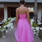 simple pink prom dress,modest evening dresses      fg1002