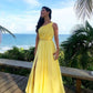 Yellow One Shoulder Long Prom Evening Dresses ,Sexy Prom Dress    fg3064