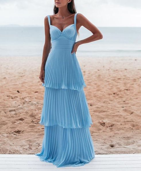 Charming Blue Prom Dress Long Evening Dress    fg3116