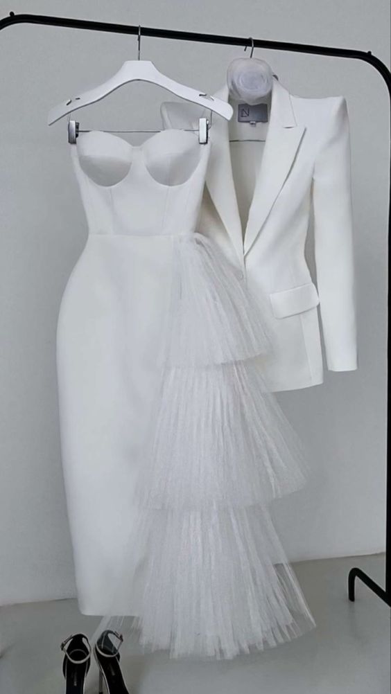 White evening dress Sexy Prom Dress   fg2873