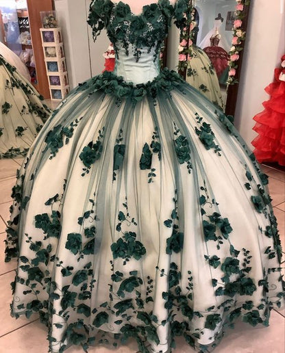 Green quinceañera dress Ball Gown Prom Dresses Evening Gown    fg2867