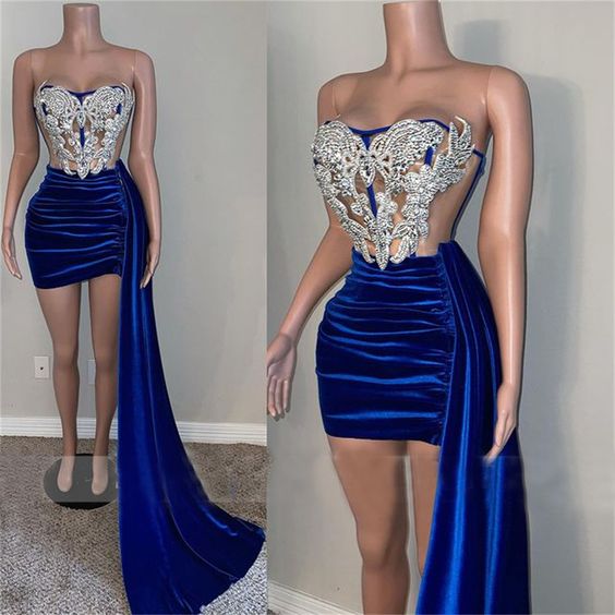Royal blue prom dresses, pleats prom dresses, sheath prom dresses, custom make party dresses     fg2933