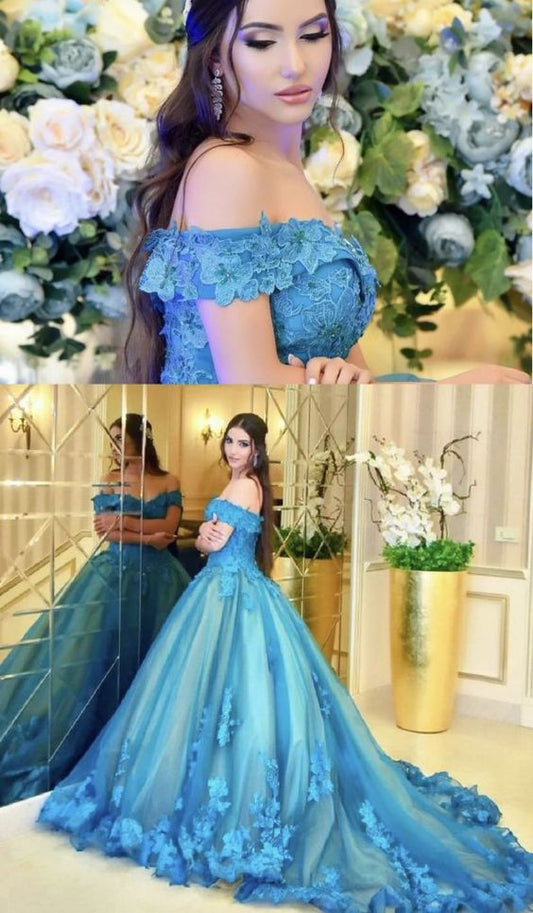 ice blue birthday dresses ball gown prom dresses     fg2568