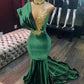 Mermaid Green Velvet Long Prom Evening Dresses      fg2294