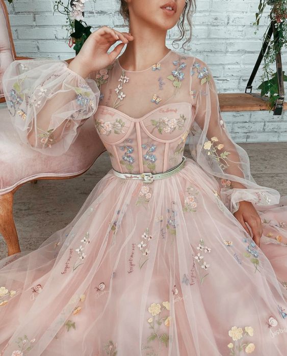 Light Pink  A-line Evening/Prom Dresses      fg1676
