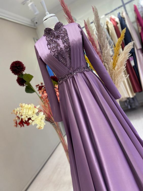 Muslim Wedding Dress, Muslim Prom Dress, Custom Made Veiling Evening Dress      fg1716