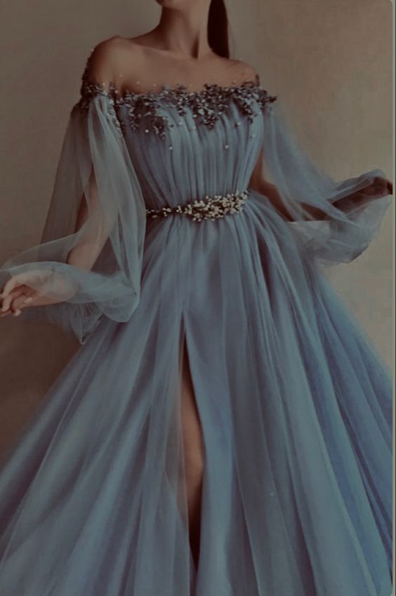 Blue A-line Evening/Prom Dresses      fg1677