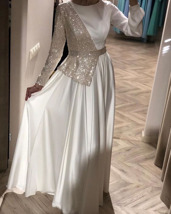 White Prom Dress Long Evening Dresses Women Party Gowns    fg1495