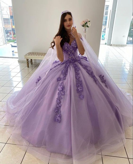 Sweetheart Purple Long Ball Gown Prom Dresses    fg1185