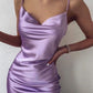 Fashion Cowl Neck Mermaid Lavender Dress    fg3253