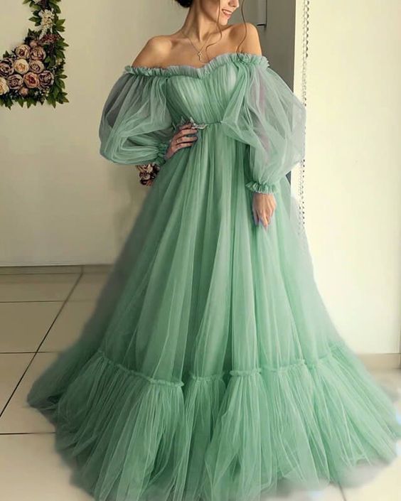 Green Long Prom Dress Evening Gown Party Dress     fg3226