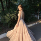 A line light champagne long prom dress, fashion evening dress      fg3331