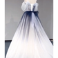 A Line Off the Shoulder Ombre Prom Dress, Long Tulle Prom Dress with Saprkles    fg2489