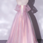 Pink Tulle Sequins Long Prom Dress, A-Line Formal Graduation Dress    fg2938