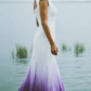 V neck Ombre Formal Prom Dress, A Line Wedding Dress Party Gown    fg1772