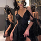 SEXY V NECK STRAPLESS HOMECOMING DRESS      fg1131