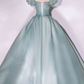 Green tulle long A line ball gown dress fashion dress      fg1022