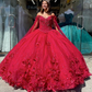 Handmade Flower Princess Ball Gown Quinceańera Dress With Cape Off The Shoulder Lace Vestido De 15 Anos Sweet 16 Dress   fg1001