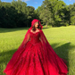 Elegant Long Prom Dresses Red Ball Gown Dress    fg3269
