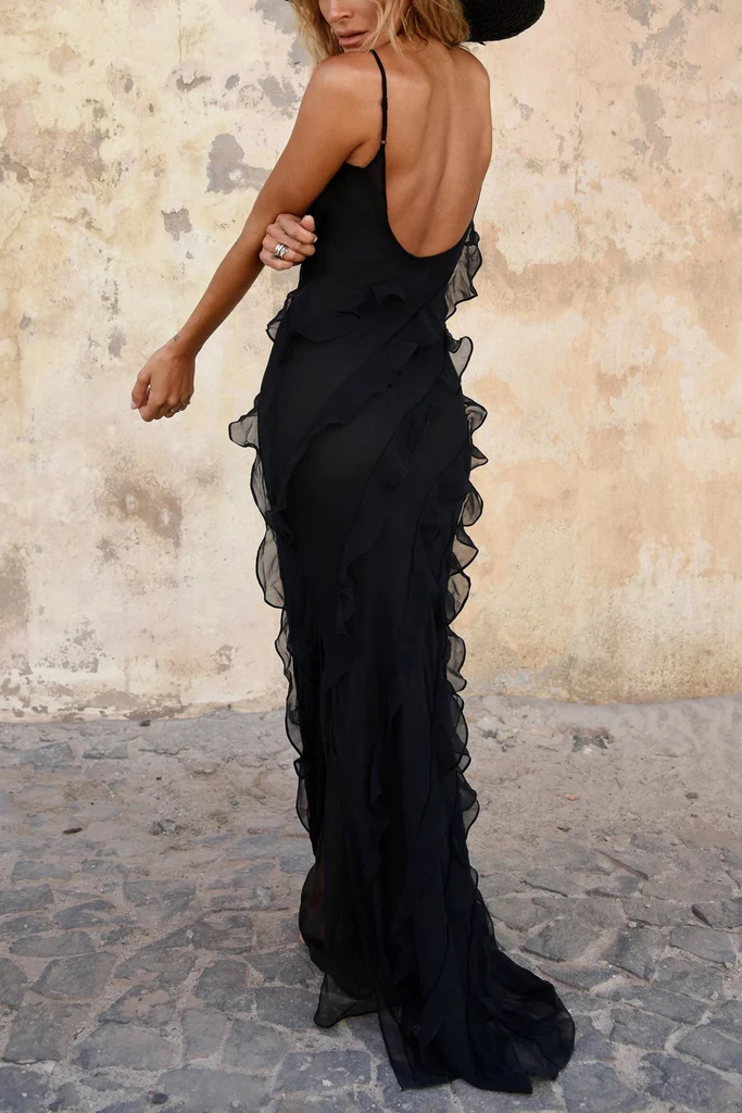 Black Long Party Dress, Mermaid Prom Dress    fg3285