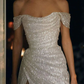 Mermaid Sweep Train Split Front Sequins Luxury Evening Dress     fg1920