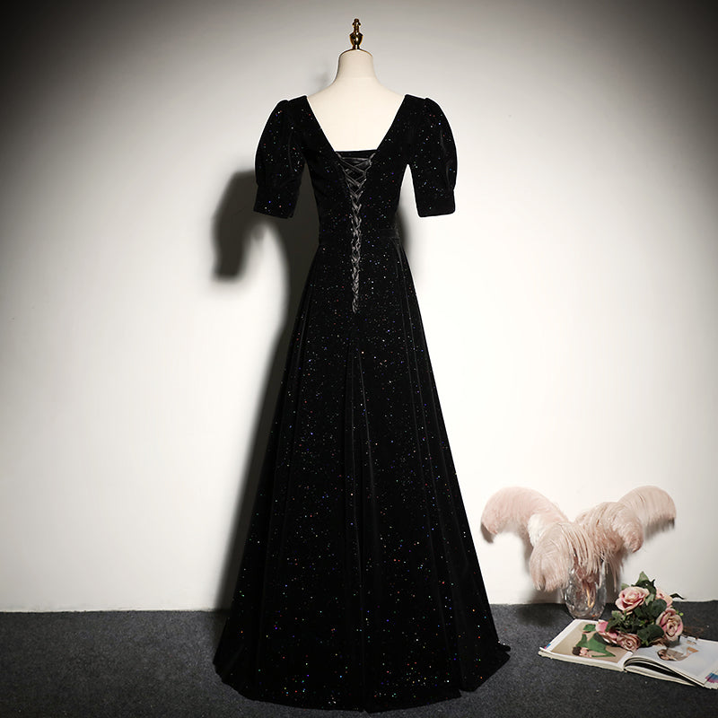 Black evening dress 2022 new long elegant prom dress      fg122