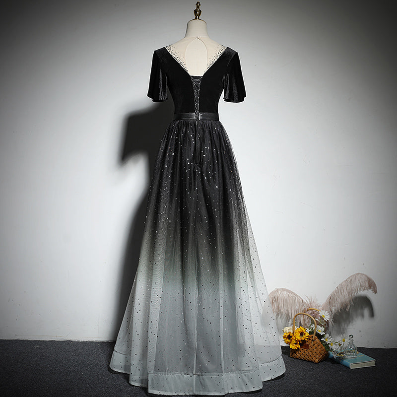 Black evening dress 2022 new dress long elegant prom dress      fg127