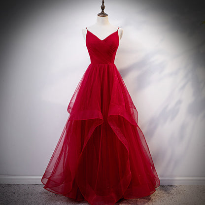 Long red evening dress fashion party gowns bridesmaid dress prom dress      fg160