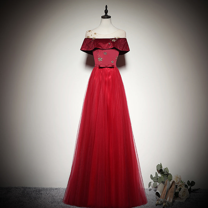women's simple and generous dress new style red evening dress prom dress      fg167