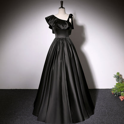 A line black evening dress new prom dress party gowns     fg213