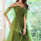 Green sweetheart neck green tulle prom dress, puffy green homecoming dress   fg281