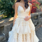 A-line Champagne Sweetheart Long Prom Dress      fg293