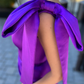 UNIQUE ONE SHOULDER PLEAST PURPLE PROM DRESS    fg334
