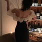 Summer Off Shoulder Puff Sleeve Dress For Woman prom dress     fg353