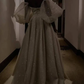 Sweetheart Prom Dress With Puffy Sleeves Sexy Luxurious Sparkle & Shine Wedding Dress     fg451