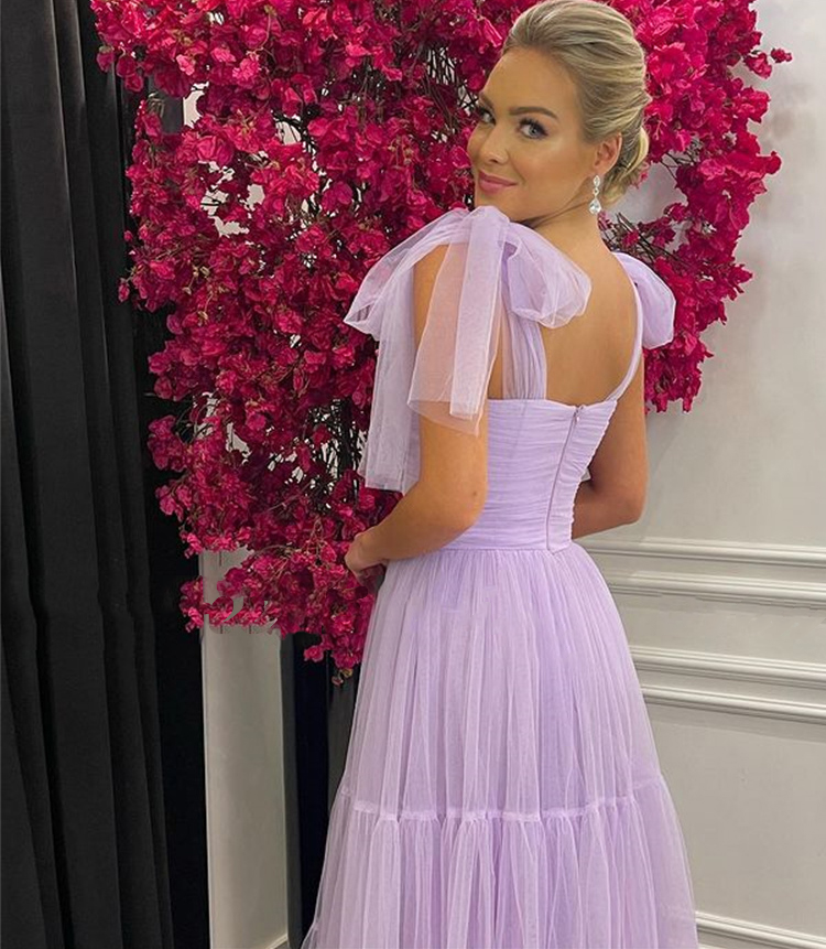 Modern Lavender Sleeveless Evening Dresses Prom Dress Spaghetti Bridal Formal Party Gowns      fg480
