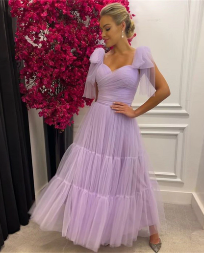 Modern Lavender Sleeveless Evening Dresses Prom Dress Spaghetti Bridal Formal Party Gowns      fg480