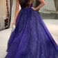 hiny V Neck Backless Tulle Long Prom Dresses Backless Formal Dresses       fg482